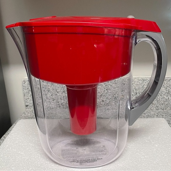 EUC Brita Water Filter, 1 Grand Clear Pitcher With Red Top & Grey Handle, 10 Cup - Picture 3 of 13